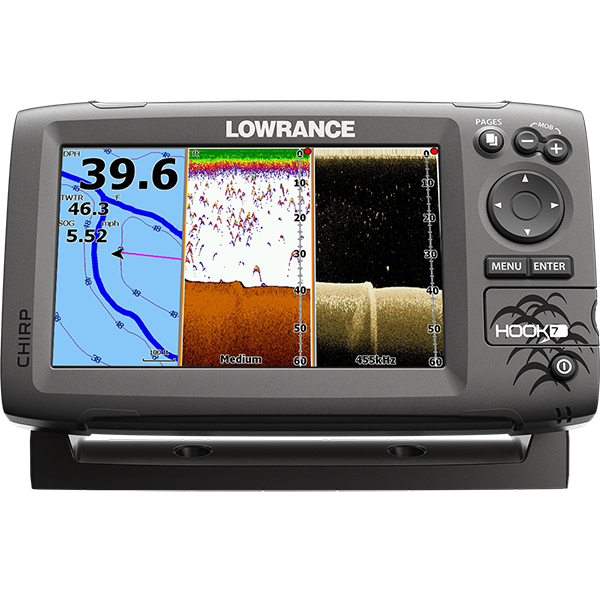 LOWRANCE HOOK 7X HDI FISHFINDER GPS BOAT CHARTPLOTTER SONAR HEAD